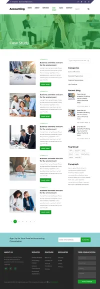 accounting mini website template desktop screenshot