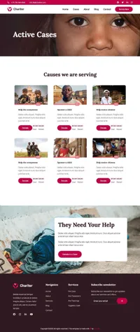 chariter mini website template desktop screenshot