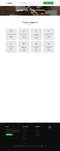 jobfinder mini website template desktop screenshot