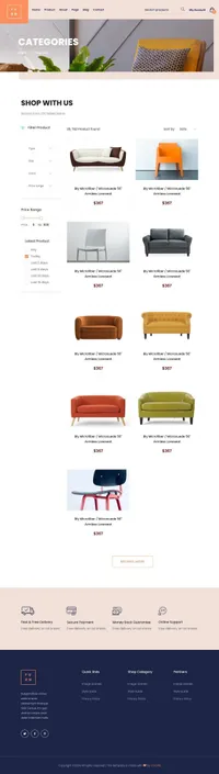 furn mini website template desktop screenshot