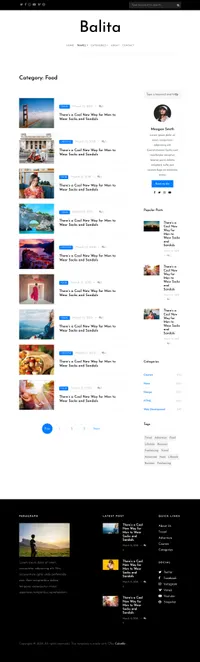 balita mini website template desktop screenshot