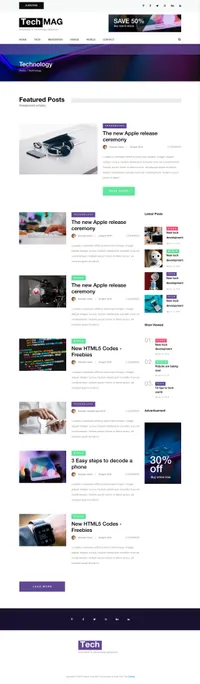 techmag mini website template desktop screenshot