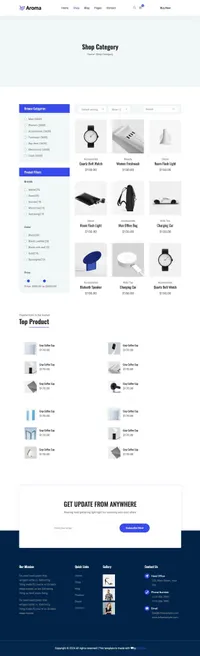aroma mini website template desktop screenshot