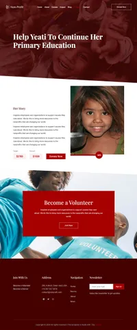 nonprofit mini website template desktop screenshot