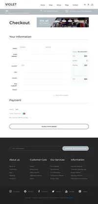 violet mini website template desktop screenshot