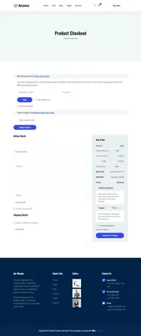 aroma mini website template desktop screenshot