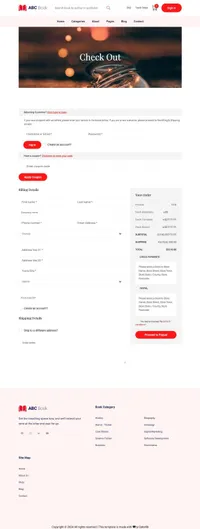 abcbook mini website template desktop screenshot