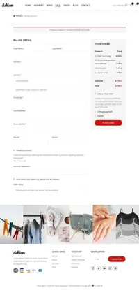 ashion mini website template desktop screenshot