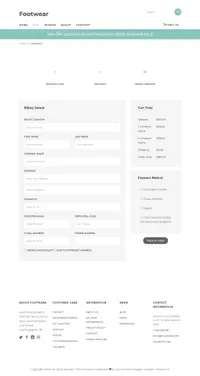 footwear mini website template desktop screenshot