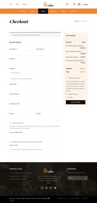 cake mini website template desktop screenshot