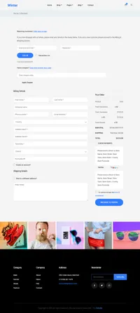 winter mini website template desktop screenshot