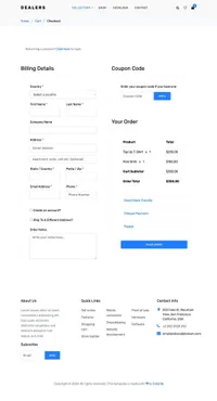 dealers mini website template desktop screenshot