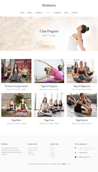 meditative mini website template desktop screenshot