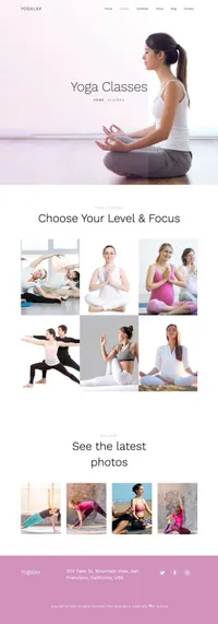yogalax mini website template desktop screenshot