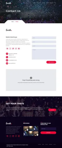 evento mini website template desktop screenshot