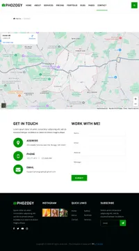phozogy mini website template desktop screenshot