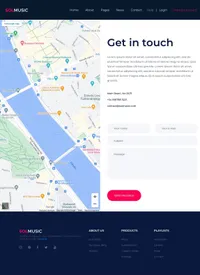 solmusic mini website template desktop screenshot