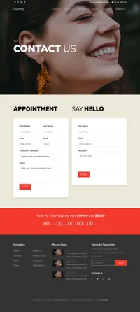dente mini website template desktop screenshot