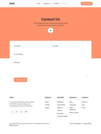 bold mini website template desktop screenshot