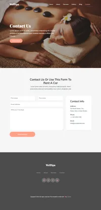 wellspa mini website template desktop screenshot