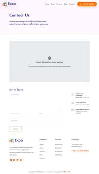 expo mini website template desktop screenshot