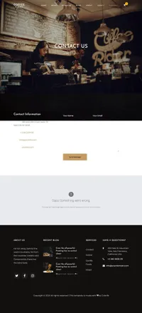 coffee mini website template desktop screenshot