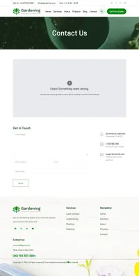 gardening mini website template desktop screenshot