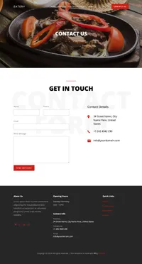 eatery mini website template desktop screenshot
