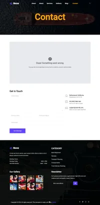 boxe mini website template desktop screenshot