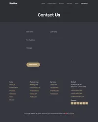 justice mini website template desktop screenshot