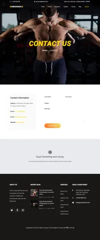 endurance mini website template desktop screenshot