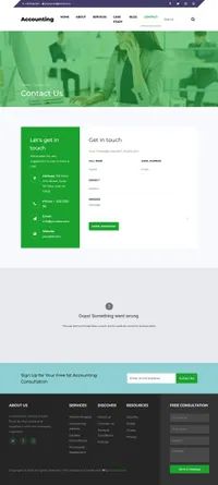 accounting mini website template desktop screenshot