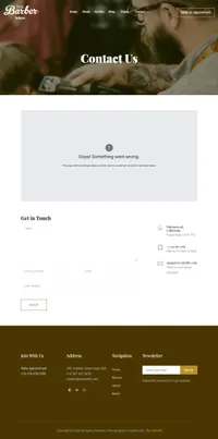 the-barber mini website template desktop screenshot
