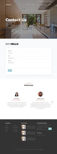 interior-design mini website template desktop screenshot