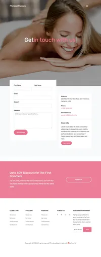 physical-therapy mini website template desktop screenshot