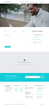 university mini website template desktop screenshot