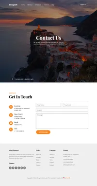 passport mini website template desktop screenshot