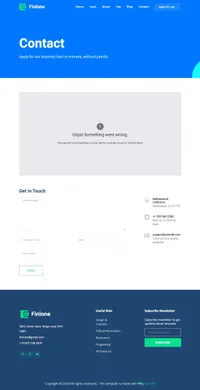 finlone mini website template desktop screenshot