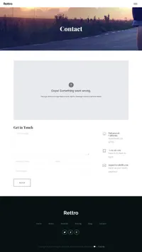 rettro mini website template desktop screenshot