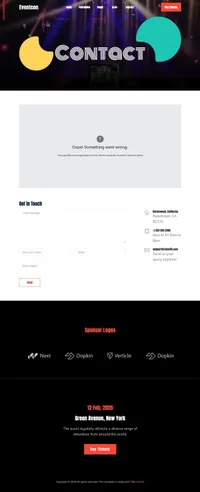 eventcon mini website template desktop screenshot