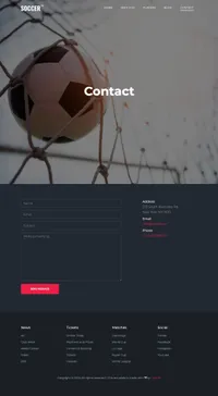 soccer mini website template desktop screenshot