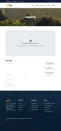 gotrip mini website template desktop screenshot