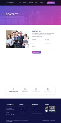 confer mini website template desktop screenshot