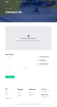 dizzi mini website template desktop screenshot
