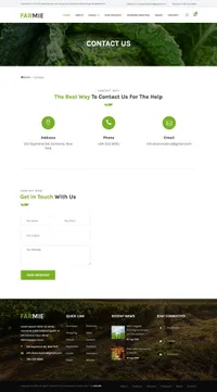 farmie mini website template desktop screenshot