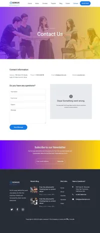 genius mini website template desktop screenshot