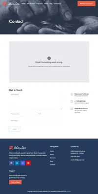 charitee mini website template desktop screenshot