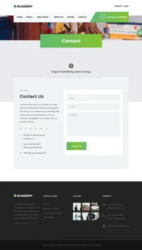 academy mini website template desktop screenshot