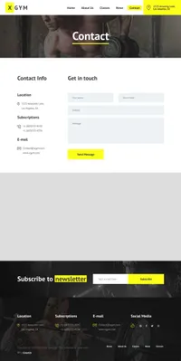 xgym mini website template desktop screenshot