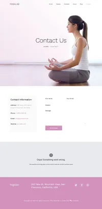 yogalax mini website template desktop screenshot